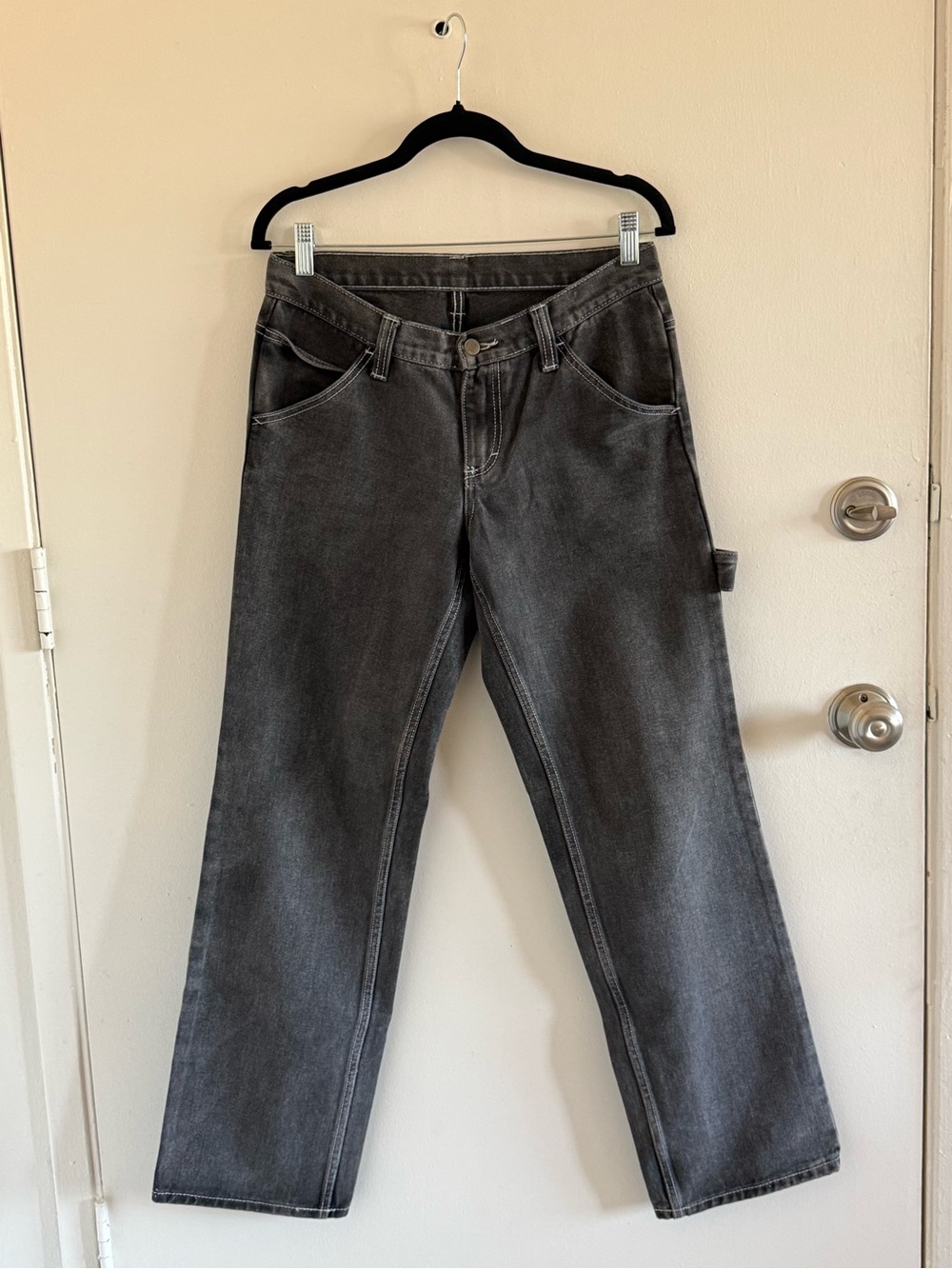 Brandy Melville Women's Relaxed Straight Gray Jeans